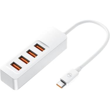 Imagem de Hub USB C, hub USB tipo C para USB 3.0 com 4 portas USB 3.0, hub de transmissão de dados de 5 Gbps, compatível com MacBook Pro, iPad Pro, MacBook Air, Dell XPS, Surface Book etc.