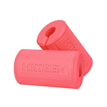 Imagem de Hikeen Barra grossa para halteres, aderência antiderrapante de borracha rígida, alças para levantamento de peso, construção muscular, diâmetro externo de 7 cm