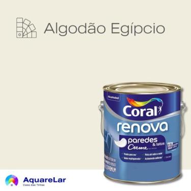 Imagem de Renova Paredes e Tetos Coral Fosco 3,2L, ALGODÃO EGÍPCIO