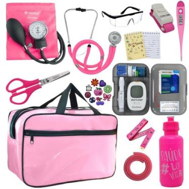 Imagem de Kit Enfermagem Medidor Glicose Aparelho de Pressão Esteto Multi Incote