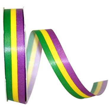Imagem de Reliant Ribbon Fita Suprema Mardi Gras Tri-listras, 1,5 cm X 25 jardas, Multi