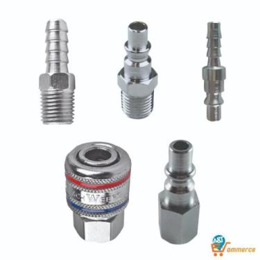 Imagem de Kit Engate Rápido 1/4'' Com Conexões Para Ar Espigões + Pino - SCHWEER