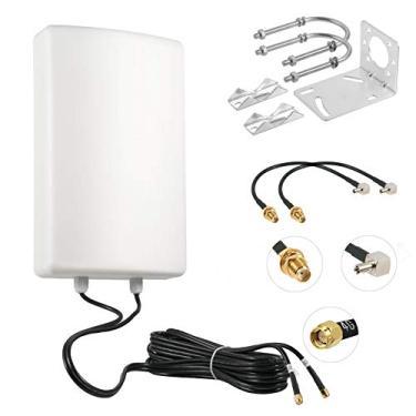 Imagem de Antena MIMO polarizada dupla impermeável 11dBi 4G LTE 5G de alto ganho com cabo duplo de 5 metros SMA/TS9 conector para Netgear Nighthawk M6/M6 Pro, M5/MR5100, M1/MR1100, roteador MiFi Mobile Hotspot,