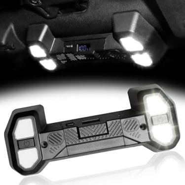 Imagem de sukemichi Luz de mapa de luz interior compatível com Jeep Wrangler JK JKU 2012-2018, luzes de leitura para acessórios Jeep JK 2 portas e 4 portas, interruptor de botão de LED, luz de cúpula, área do