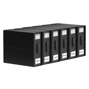 Imagem de SheetCube Organizadores de lençol e armazenamento, pacote com 6, organizador de armário de linho dobrável com janela e etiqueta, caixa de armazenamento de pasta de cama para cobertor, conjunto de capa