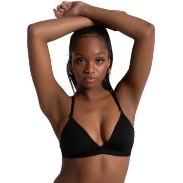 Imagem de Capezio Sutiã feminino com decote profundo e costas transparentes, Preto, PP