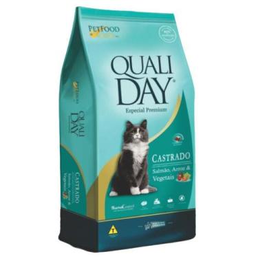 Imagem de Ração qualiday cat salmao arroz vegetais gato castrado 10kg - PET FOOD