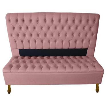 Imagem de Kit Cabeceira + Recamier Baú Iza Para Cama Box Casal Padrão 138 Cm - S