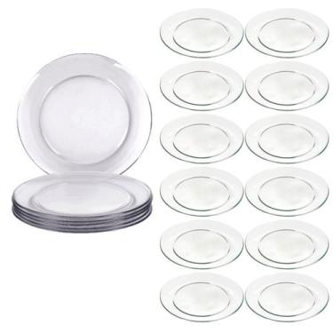 Imagem de Jogo 12 Pratos 26cm Redondo Raso Gourmet Refeição Duralex - Nadir Figu
