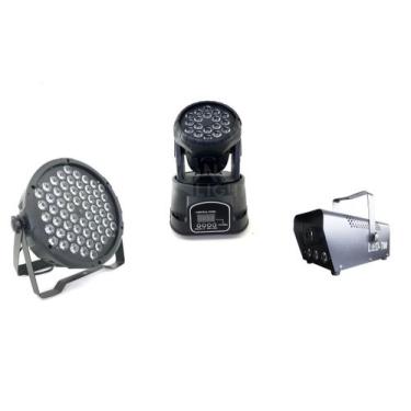 Imagem de Kit 2 mini wash 18x3w   4 par led slim 60x3w rgbwa   maquina de fumaça