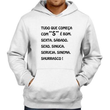 Imagem de Moletom Tudo que começa com S é bom - Foca na Moda, Branco, G