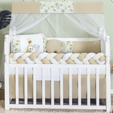 Imagem de Kit Berço Americano Trança 11 Peças Para Bebê Menino Safari Verde - Ch