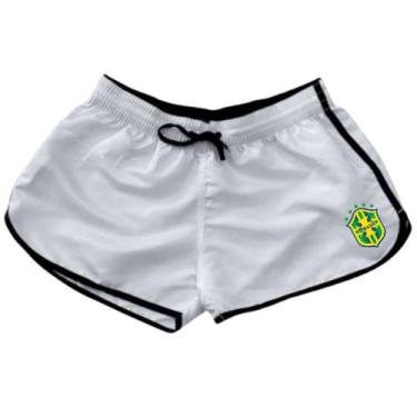 Imagem de Bermuda Short Tactel Feminino Moda Praia Verão Brasil Academia Copa - 