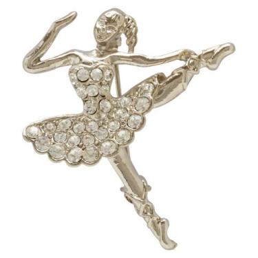 Imagem de Broche Strass Bailarina BRG5653 - Akasaki, Prateado