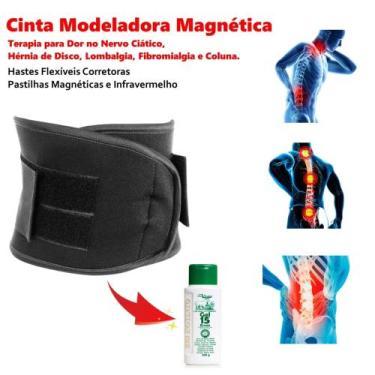 Imagem de Cinta Lombar Magnética Reforçada Para Dor nas Costas Coluna Lombalgia 