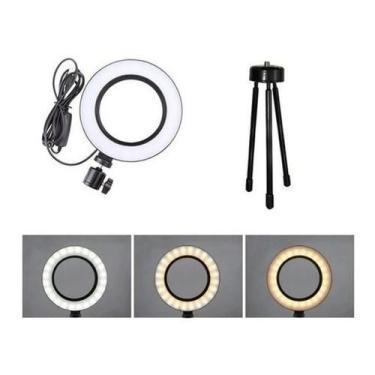 Imagem de Ring Light De Mesa Iluminador De Led Tripé 6 Polegadas 16Cm - Bc Bora 
