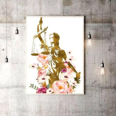 Imagem de Quadro Decorativo Deusa da Justiça Estilo Aquarela 45x34cm - Quadros O