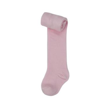 Imagem de Meia Calça Bebê  Lisa Algodão Fio 80 - Rossini, 0-4 meses, Rosa