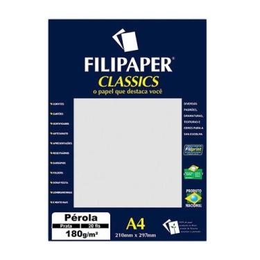Imagem de Papel Pérola Prata A4 Filipaper 180g 20 Folhas - FILIPERSON