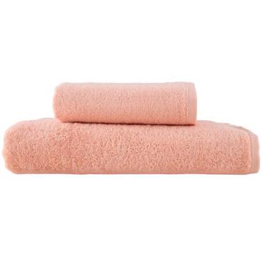 Imagem de Jogo de Toalhas de Banho Dohler 100% Algodão Florença Salmão 2 Peças, 