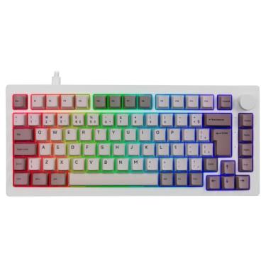 Imagem de TECLADO AKKO STEAM ENGINE MODELO 5075S ABNT2 BRANCO SWITCH V3 PPRO CREAM BLACK