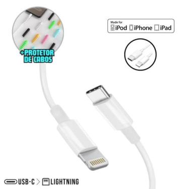 Imagem de Cabo Lightning Usb Tipo C Compativel iPhone 8 X 11 12 13 14 Carregador