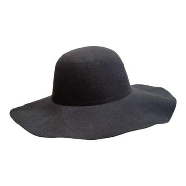 Imagem de Chapéu Cata Ovo Feltro Macio Unissex Aba Larga - DRC, Preto
