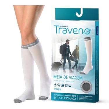 Imagem de Meia 3/4 para Viagem de Compressão  Sigvaris Traveno  15-20 mmgh - Bra