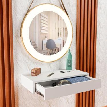 Imagem de Gaveta Suspensa Moderno Penteadeira Em Mdf Branco Trilho Telescópico E