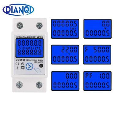 Imagem de Kit 5 Medidor Consumo Energia 220v 80a  Reset Multifunções - Dianqi, 2