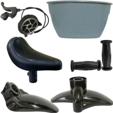 Imagem de Cestinha Banco Freio Para Lama De Bicicleta Aro 12 Nathor, Cinza