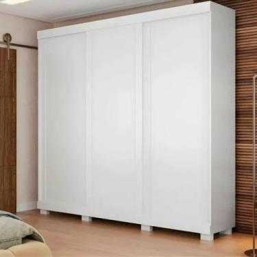 Imagem de Guarda Roupa Casal Branco 3 portas de Correr Zara 3PTS Roupeiro Casal 