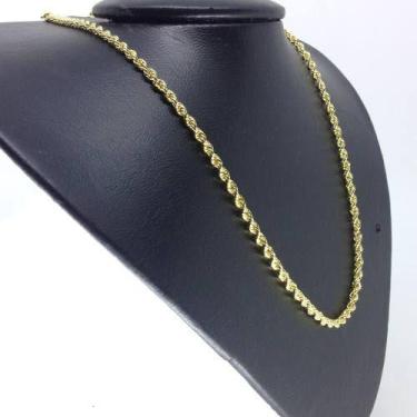 Imagem de Cordão Baiano Banhado A Ouro 18k 4mm 60cm Corrente Masculina - Michest