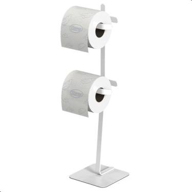 Imagem de Porta Papel Higiênico Branco Papeleira De Chão Duplo S.Oslo - ShopFort