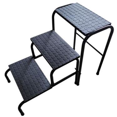 Imagem de Escada 3 Degraus Preta Dobrável Melhor Preço - Medcombo