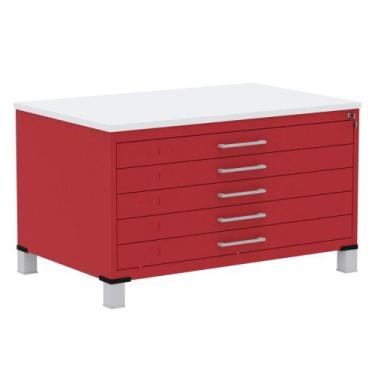 Imagem de Mapoteca 5 Gavetas Pandin 120 cm (Larg) Inmetro Tampo MDP Branco Estru