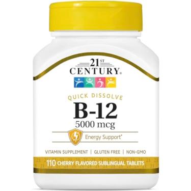 Imagem de Vitamina B12 B-12 5000mcg 110 Comprimidos 21st Century - Compre Agora