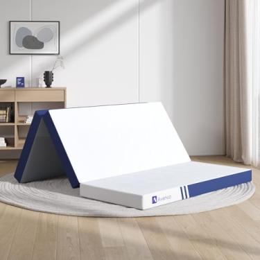 Imagem de Avenco Colchão Rainha Dobrável, Espuma Viscoelástica de 10 cm, Três Dobras, Portátil, Com Capa Removível e Lavável, Ideal para Quarto de Hóspedes, Caravana, Acampamento, Viagem