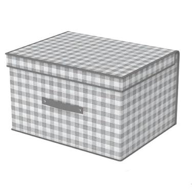 Imagem de Caixa Organizadora Com Tampa 40x30x25CM Multiuso Guarda-Roupas Closet Organizador Brinquedos Objetos Livros 50L(Cinza Pic-Nic (9373))
