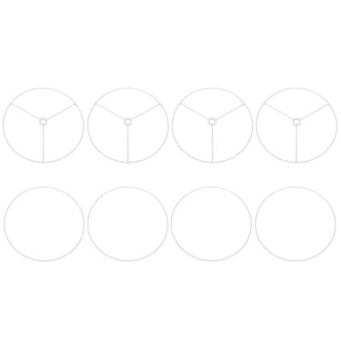 Imagem de PATIKIL Anel de abajur de 19 cm, conjunto de 4 conjuntos de abajur de metal, armação de arame, moldura de abajur faça você mesmo, anel forte para abajur de mesa, branco