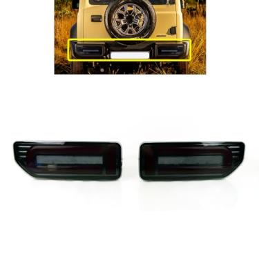 Imagem de KITOCARTOP Luzes traseiras de LED refletor de para-choque traseiro para Suzuki Jimny 2019-2025 LED luz de freio de direção para-choque lâmpada de seta acessórios Jimny 2 peças/conjunto (lente de moke)