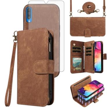 Imagem de Asuwish Capa de telefone para Samsung Galaxy A50 A50S A30S A30S carteira magnética destacável com protetor de tela de vidro temperado cordão transversal suporte para cartão A 50 50S 30S S50 50A SM
