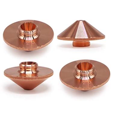 Imagem de FONLAND 10 peças de bocal laser de camada única de diâmetro de 28 mm H15 mm calibre 1,2 mm para WSX HANS gravador a laser de fibra cabeça de máquina de corte