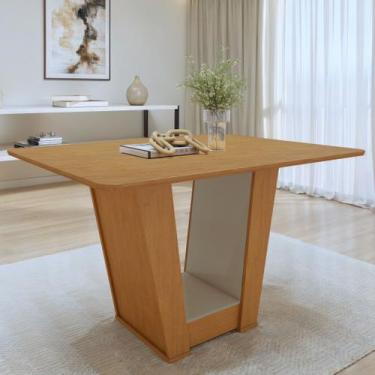 Imagem de Mesa de Jantar 120x80cm Tampo MDF no Glass Apogeu - Móveis Lopas