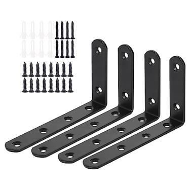 Imagem de Suporte de prateleira de metal 90 graus suporte de canto resistente em forma de L suporte de ângulo decorativo para economia de espaço para casa, sala de estar, quarto, escritório/32