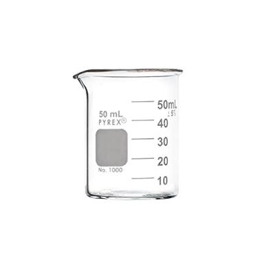 Imagem de PYREX Griffin Borosilicate Glass Beaker - Low Form Graduated Measuring Beaker with Spout– Premium Scientific Glassware for Laboratories, Classrooms or Home Use- PYREX Chemistry Glassware, 50mL, 12 P/k