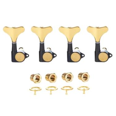 Imagem de KAISH Afinadores de baixo selados 18:1 com 4 cordas 18:1, teclas de afinação para baixo baixo Ibanez/Yamaha estilo acústico/elétrico preto com ouro