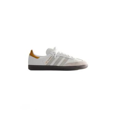 Imagem de adidas Originals Tênis de futebol masculino Samba, Cinza/branco, 37