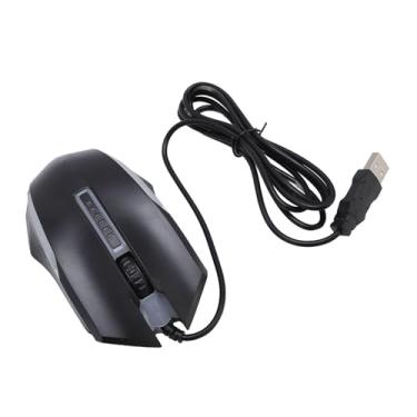 Imagem de Mouse com fio USB óptico RGB 1200DPI com cabo de 1,5 m, mouse com fio, uso para mão direita ou esquerda, fácil conexão para laptop de mesa, mouse universal de computador