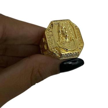 Imagem de Anel Jesus Cristo Cruz - Banhado a Ouro 18k - ToJoia18k